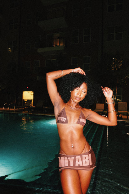 Brown 3 Piece Kini Set